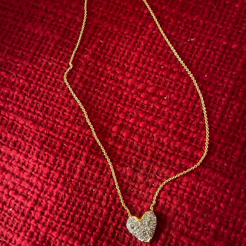 Alexis Bittar Gold and Silver Heart Pendant Necklace